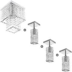 Imagem de Kit 3 Lustres Clearcrillic Quadrado + Marrycrilic