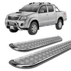 Imagem de Estribo lateral Hilux 2005 a 2015 Chapa Aço Cromado C/D