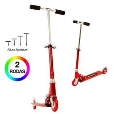 Imagem de Patinete Duas Rodas Infantil Dm Radical Vermelho Dobravél - Dm Toys