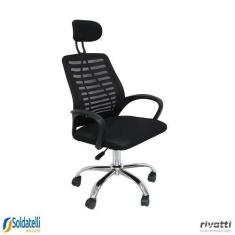 Imagem de Cadeira Office Cádis Com Apoio De Cabeça Preta - Rivatti