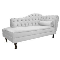Imagem de Divã Recamier Sofá Juliana 160cm Lado Esquerdo Suede Branco - AM Decor
