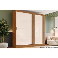 Imagem de Guarda Roupa 2 Portas de Correr e 3 Gavetas Briz B352 Nature/Off White - Henn