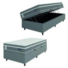 Imagem de Cama Box Baú Colchão Solteiro Molas Ensacadas Euro In Up 88X188x67cm C