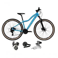 Imagem de Bicicleta Aro 29 Absolute Hera Feminina Shimano Altus 24v Freio Disco Hidráulico Garfo Trava Pneus Bege - Azul Tam.15
