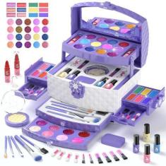 Imagem de Conjunto de maquiagem GirlsHome Kids Frozen, 56 unidades de cosméticos