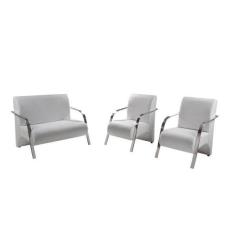 Imagem de Conjunto Poltronas Vênus Braços Alimínio Tecido Sintético 