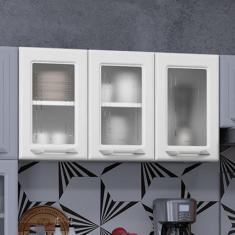 Imagem de Armário de Cozinha em Aço Aéreo Triplo Topázio Telasul Branco