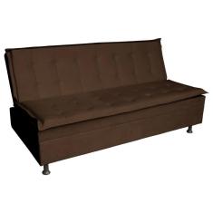 Imagem de Sofa Cama 3 Lugares Retratil Reclinavel Manu 1,90 M Suede Marrom