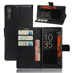 Imagem de SONY Xperia XZ/XZS, capa carteira flip de couro PU premium com compartimento para cartão, suporte e fecho magnético [capa interior à prova de choque TPU] Compatível com SONY Xperia XZ/XZS