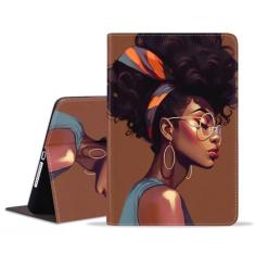 Imagem de FVAENDHIO Capa para iPad Mini 6 2021, capa protetora de couro, capa inteligente com suporte ajustável para despertar/hibernar automática para iPad Mini 6ª geração de 8,3 polegadas, menina