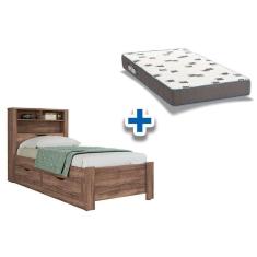 Imagem de Colchão Solteiro Light D33 Ortobom + Cama Invicta C/ 2 Gavetas Atacama