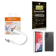 Imagem de Capa Samsung A13 4G + Adaptador P2 Para Tipo C + Película 3D - Armyshi