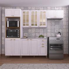 Imagem de Cozinha Completa Firenze 12 Portas 2 Gavetas Com Vidro 6171.132 Branco