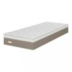 Imagem de Colchão Solteiro 88cm Molas Ensacadas Ferrara Umaflex, Bege/ Branco