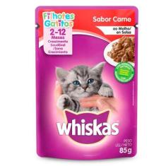 Imagem de Ração Úmida Whiskas Sachê Para Gatos Filhotes Sabor Carne Ao Molho 85G