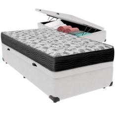 Imagem de Cama Box Baú e Colchão ISO100 Espuma D33 Solteiro Ortobom,  Branco