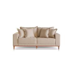 Imagem de Sofá 2 Lugares Fixo Living Mirage Suede Bege Medio 2M - Poltjá Moveis