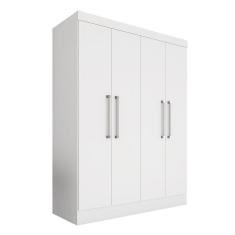 Imagem de Guarda Roupa Naiara 4 Portas Solteiro Branco - Móveis Arapongas