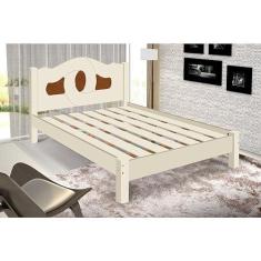 Imagem de Cama Casal Siena Off White/canela