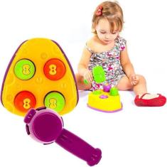 Imagem de Brinquedo Infantil Bate Martelo Rata Tuff Educativo Colorido - JP Brink