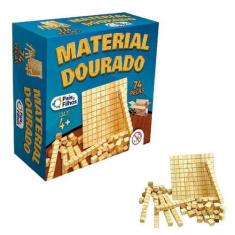 Imagem de Brinquedo Pedagógico Educativo Em Madeira Material Dourado Escolar Par