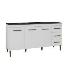 Imagem de Balcão Atenas 3 Portas E 3 Gavetas Kaiki Moveis Branco