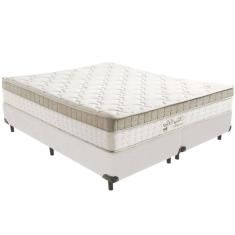 Imagem de Cama Box Branco E Colchão King Best Molas Ensacadas King 193x203x33 Anjos