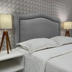 Imagem de Cabeceira Queen 160 Cama Box Provençal Diamond Cinza Linho Com Pés rbl