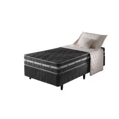 Imagem de Cama Box Solteiro King Preto + Colchão Espuma D45 Extra Firme Philadelphia 96x203x62cm