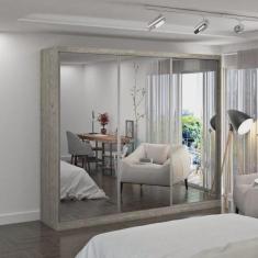 Imagem de Guarda-Roupa Casal com Espelho 3 Portas de Correr MDFmm774E3 Espresso Móveis