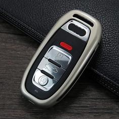 Imagem de TPHJRM Carcaça da chave do carro em liga de zinco, capa da chave, adequada para Audi A1 A3 A4 A5 A6 A7 A8 Quattro Q3 Q5 Q7 2009-2013 2014 2015
