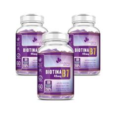 Imagem de 3x Biotina (B7) Cabelos e pele 150% IDR 60 Caps Flora Nativa
