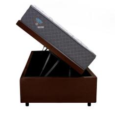Imagem de Cama Box Solteiro Baú Suede Bege + Colchão Adapto 88x188