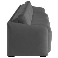 Imagem de Sofá Cama Casal Para Sala 276cm Polska K04 Veludo Cinza Escuro - Mpozenato