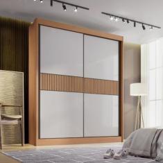 Imagem de Guarda-Roupa Mdf Ripado 2 Portas De Correr 3 Gavetas Milos - D Doro