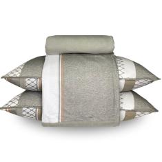 Imagem de Jogo De Cama Lençol Casal Malha bbc Cinza