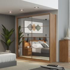 Imagem de Guarda Roupa Solteiro Com Espelho 2 Portas 3 Gavetas Belga Ii Demartêz