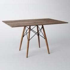 Imagem de Mesa Eiffel Wood Tampo Retangular De Madeira 120 X 75 Cm Amêndoa Asturias