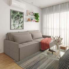 Imagem de Sofá em Linho 200cm Boss Cinza/Marrom