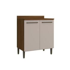 Imagem de Balcão de Cozinha 2 Portas com Tampo 80cm Toronto Noce Oro/Cinnamon