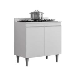 Imagem de Balcão Cozinha Cooktop 80cm Branco - Vallisa Decor