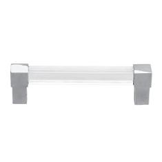 Imagem de Puxadores de Gaveta de Cristal Acrílico - Puxadores de Gabinete Transparentes Com Metal Dourado - Furo único 96/128 Mm Opções Em Prata, Ouro, Preto - Ferragens para Móveis