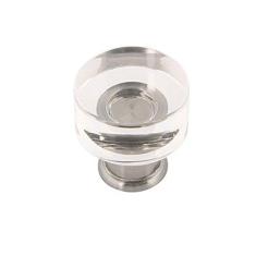 Imagem de Hickory Hardware 1 pacote com puxadores de armário de cozinha de núcleo sólido, puxadores de armário e cômoda de luxo, puxadores para portas e gavetas, 2,5 cm, criacrílico com níquel acetinado,