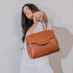 Imagem de Bolsa Cluth Transversal Feminina Com Divisórias Internas - Caramelo  feminino