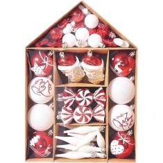 Imagem de 6 peças de 3,5 polegadas em forma de doces enfeites de Natal sortidos de plástico inquebrável de Natal pendurado decoração caixa conjunto feriado decoração de festa de casamento /627 (Size : Candy)