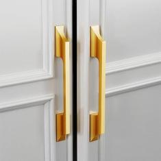 Imagem de LUXSAMG Puxadores de armário de liga sólida de 160 mm (6,3 polegadas) puxadores de armário centrais sólidos modernos puxadores de gaveta para cozinha