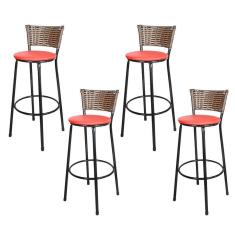 Imagem de Banquetas Para Cozinha Cappuccino 4Un Assento Vermelho