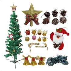 Imagem de Árvore De Natal Completa Enfeites Natalinos Pisca Led 220V - Zein Nata