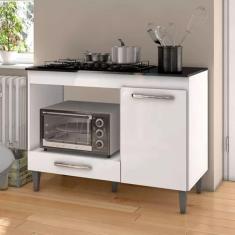 Imagem de Balcão Cooktop 4 bocas Para Forno Microondas Carla Cor Branco - AJL