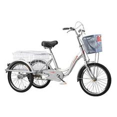 Imagem de Triciclo adulto de 3 rodas ao ar livre 50.8 cm Seniors Shopping Cargo Bike Trike para adultos mulheres homens idosos exercício compras com cestas dianteiras e traseiras piquenique ciclismo pedalar
